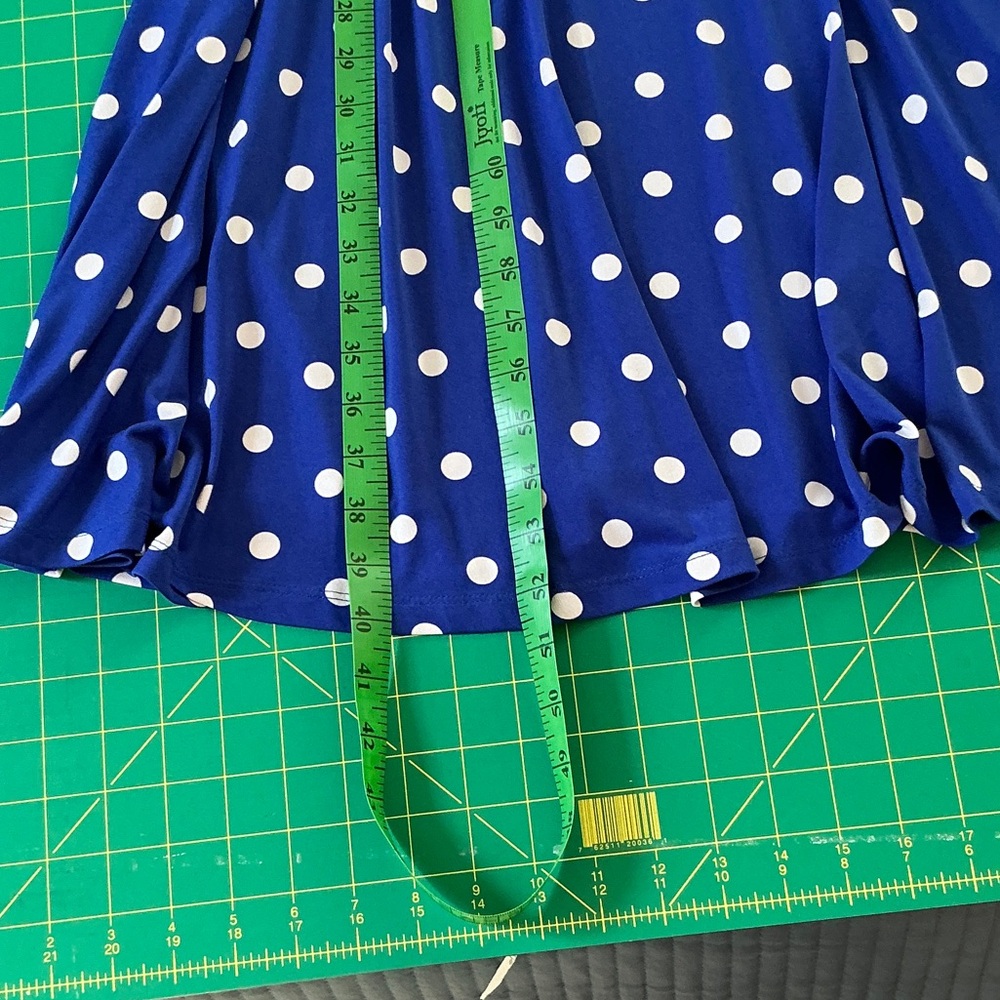 New! Beautiful royal blue faux polka dot wrap dress, Jessica Howard, size 10p - Picture 9 of 13
